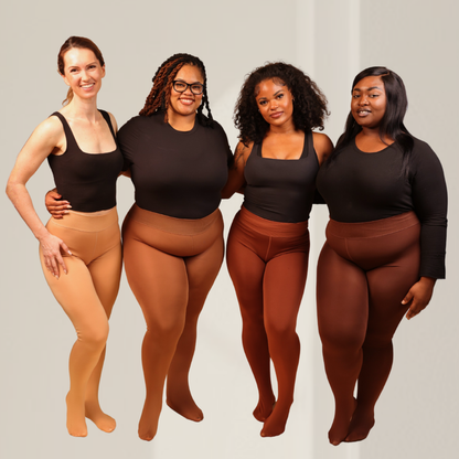 Solid Skin-Tone Fleece Tights