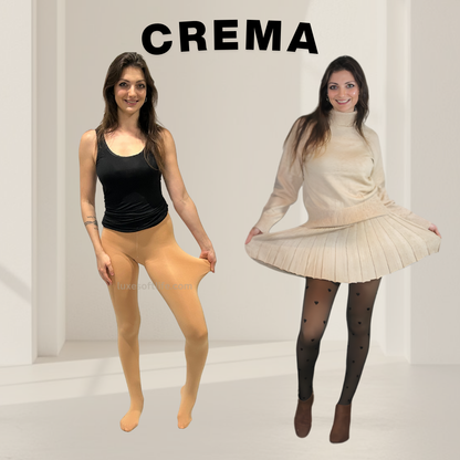 Solid Skin-Tone Fleece Tights