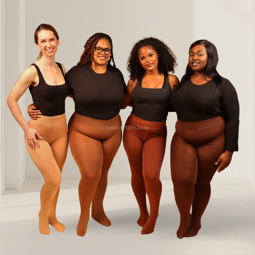 Solid Skin-Tone Fleece Tights