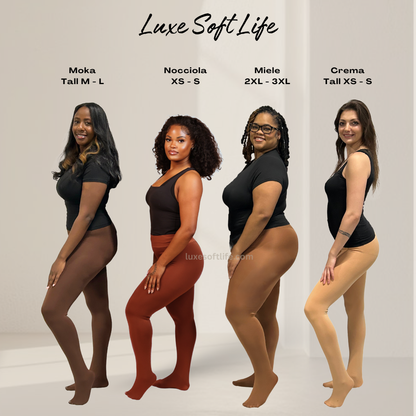 Solid Skin-Tone Fleece Tights