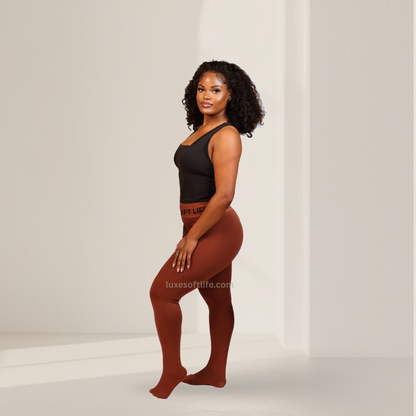 Solid Skin-Tone Fleece Tights